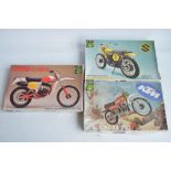 Three unbuilt 1/9 scale moto cross motorbike plastic model kits from Protar to include KTM "K" Cross