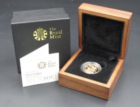 The Royal Mint - The 2009 UK Sovereign Gold Proof Coin, Limited Edition no.0915/12500, with original