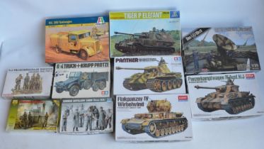 Collection of 10 1/35 scale WWII German armour plastic model kits/personnel sets (all but one
