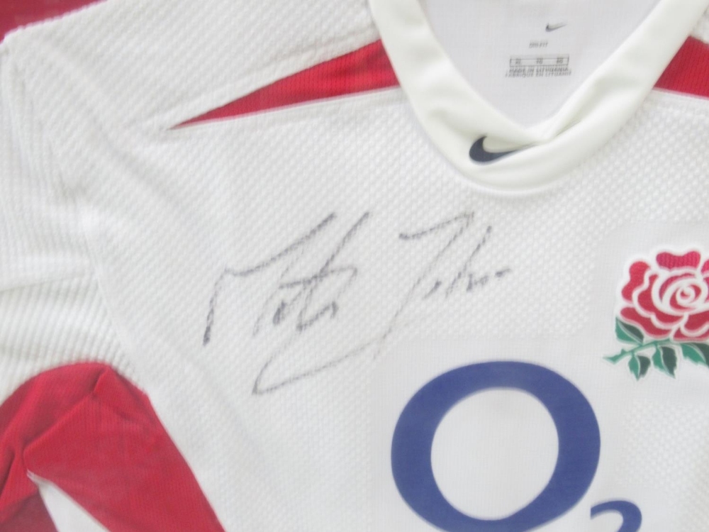 Framed Limited Edition 1 of 20 2003 Rugby World Cup Final England replica shirt signed by Martin - Bild 2 aus 4