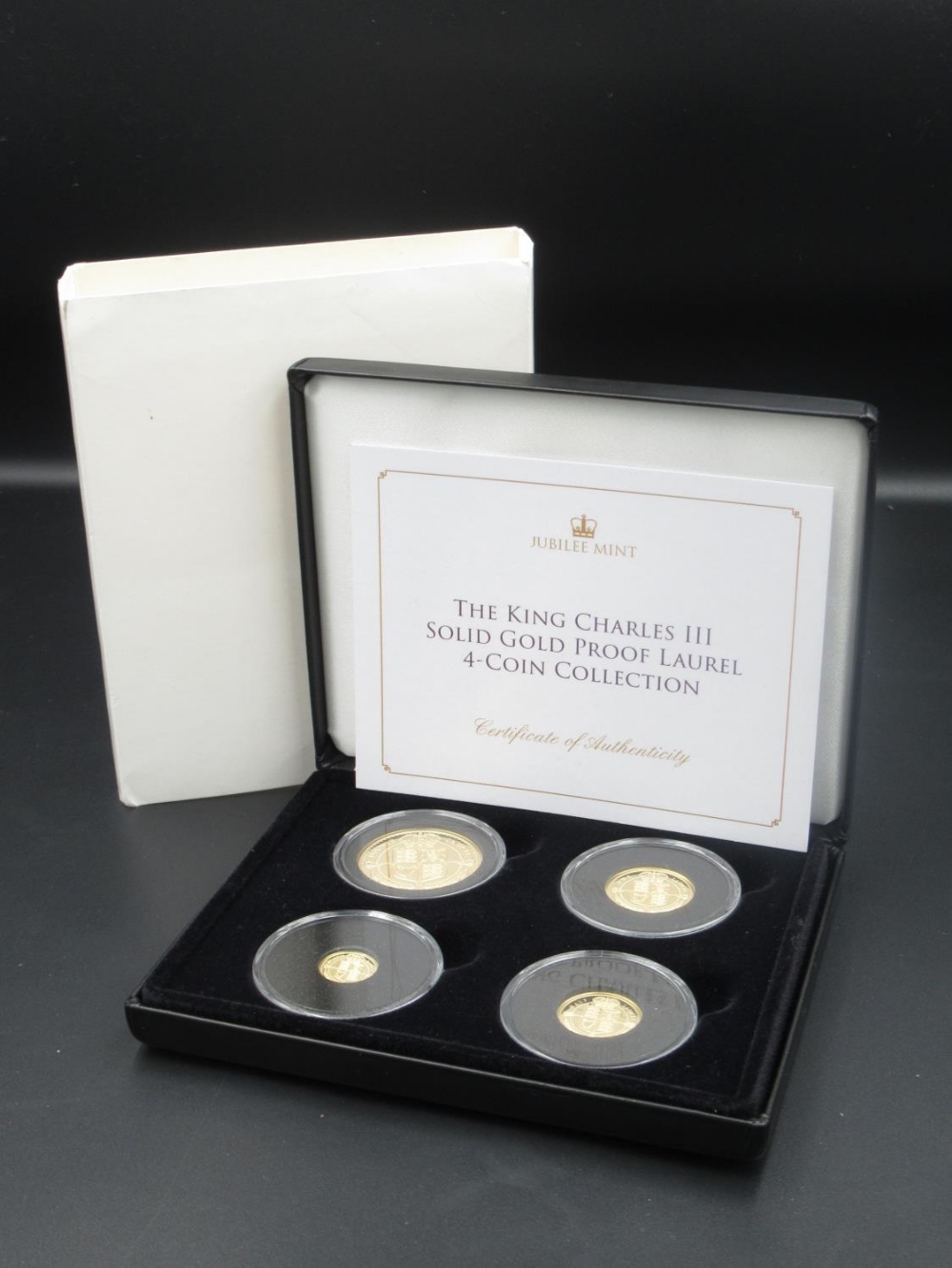 Jubilee Mint 'The King Charles III Solid Gold Proof Laurel 4-Coin Collection', country of
