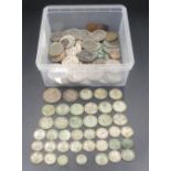 Assorted collection of British coins with 40 Pre-1947 silver content coins inc. a 1897 Half-Crown (