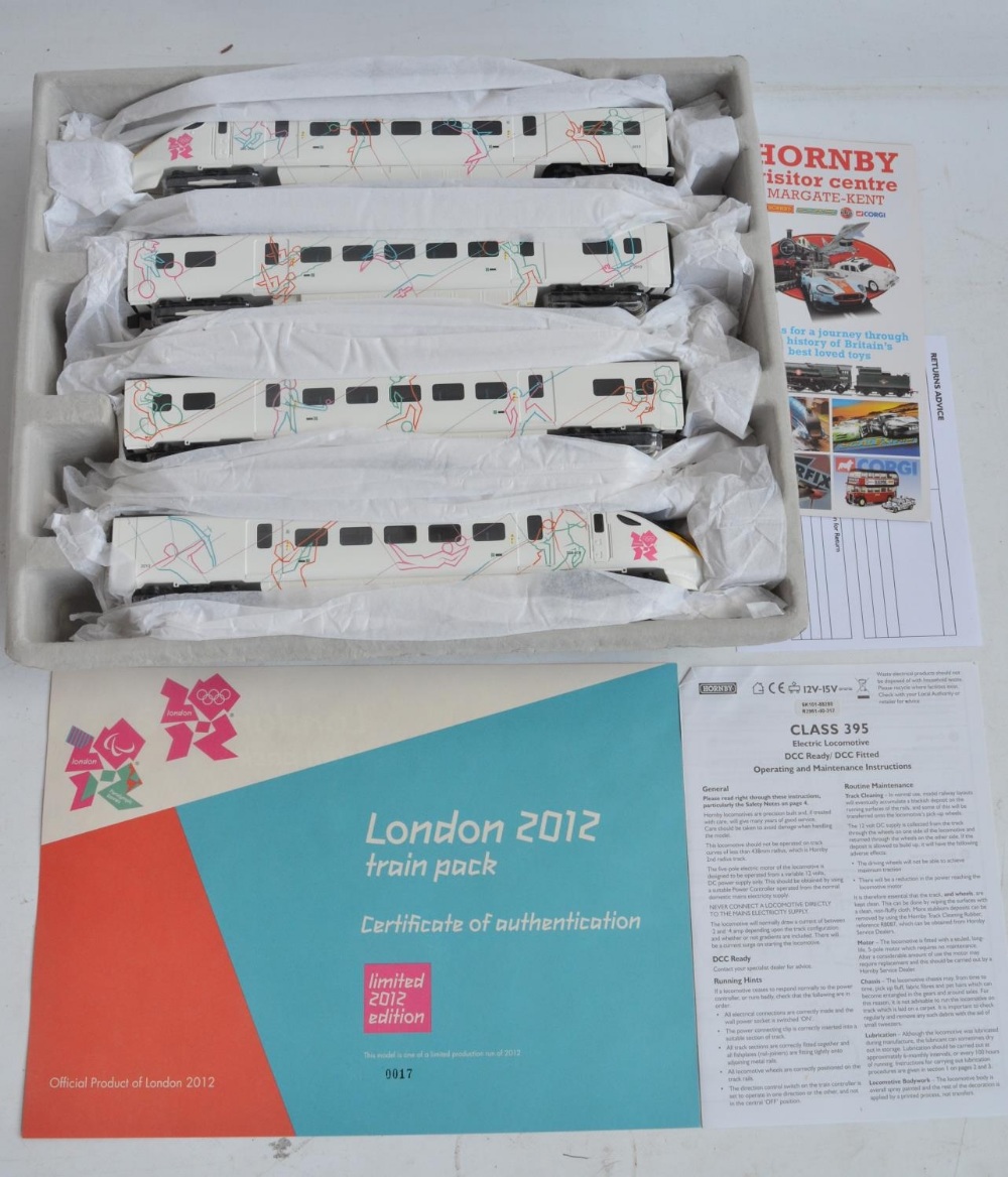 Hornby R2961 OO gauge London 2012 Olympics limited edition Class 395 with dummy and power cars and 2 - Image 2 of 6