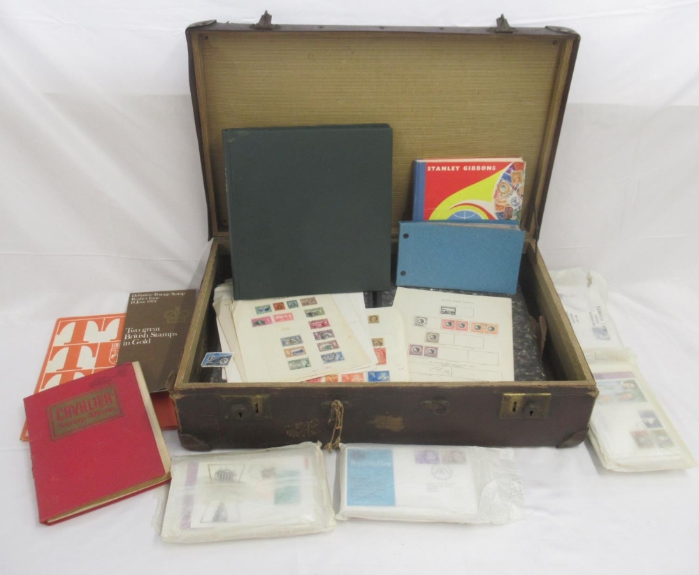 Suitcase cont. mixed collection of c20th British and International stamps, covers & FDC's, loose and