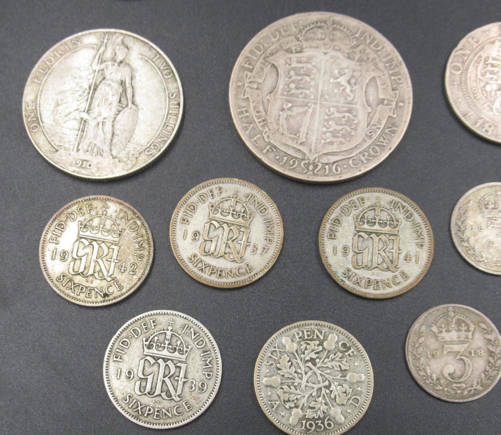 Collection of Pre-1947 GB silver content coins to inc. 1819 Crown, 1836 4 pence and half-crowns, - Image 5 of 5