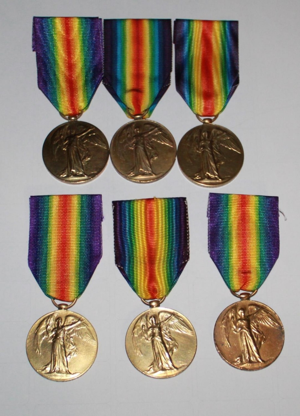 Six Victory Medals To: 59589 Pte E Bidwell. New Zealand Expeditionary Force(NZEF). KIA 1918. 46913