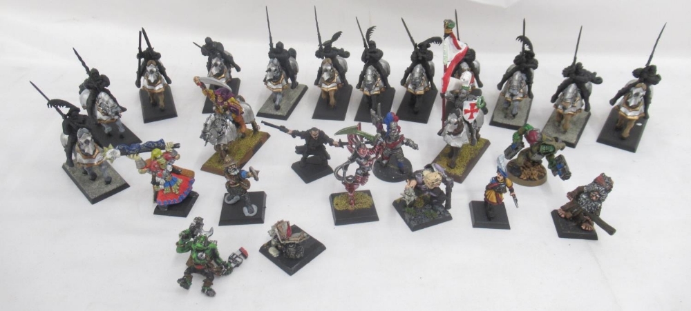 Collection of Games Workshop Warhammer figures, all fully or partially painted, predominantly