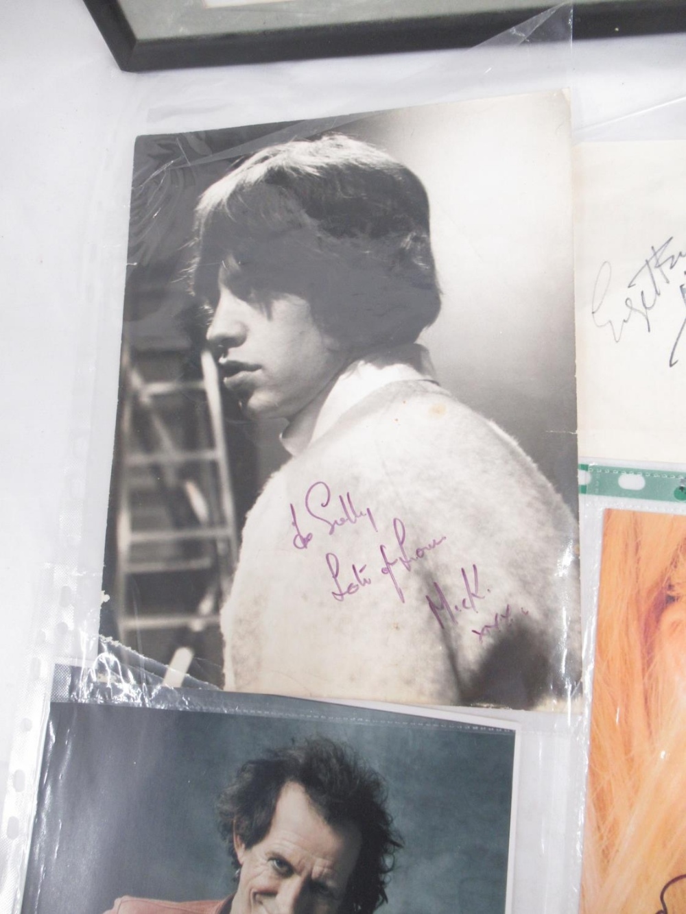 Assorted collection of signed photos, etc. to inc. framed Lets Spend the Nigh Together film cell Ltd - Image 6 of 8