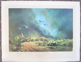 Limited edition print 'Rocket Firing Typhoons at the Falaise Gap, Normandy 1944' by Frank Wootton,