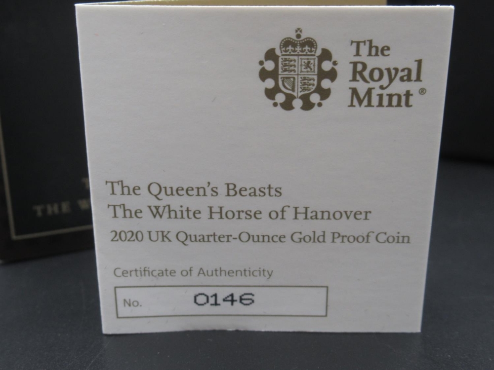 The Royal Mint - The Queen's Beasts: The White Horse of Hanover 2020 UK Quarter-Ounce Gold Proof £25 - Image 3 of 4