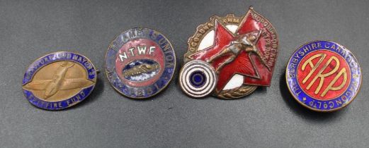 A large collection of badges and tokens of various styles and eras. To include a circa 1930s Red