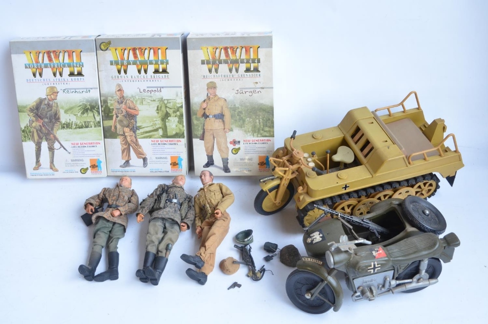 Three 1/6 scale German WWII action figures from Dragon with 3 boxes (please note 1 figure does not