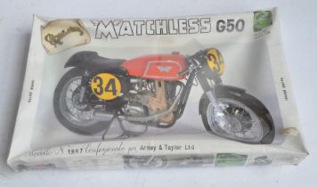 1/9 scale factory sealed Matchless G50 motorbike model kit from Protar (with metal parts). Box