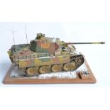 Competently built 1/16 scale Trumpeter WWII German Army Panther plastic tank model with detailed