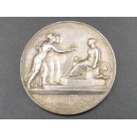 Victoria, Coronation, 1838, a silver medal by B. Pistrucci, diademed bust left, rev. Victoria seated