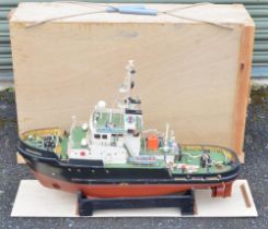 Large radio controlled Tug boat model 'Yorkshireman' of Hull, fibre glass hull with mixed media