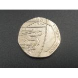 Rare Undated 20p coin in circulated condition