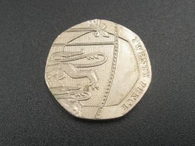 Rare Undated 20p coin in circulated condition