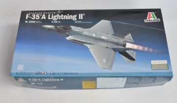 Complete and unstarted Italeri Lockheed Martin F-35A Lightning II plastic model kit (2506), all