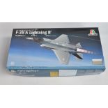 Complete and unstarted Italeri Lockheed Martin F-35A Lightning II plastic model kit (2506), all