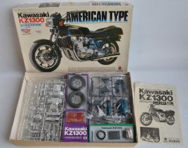 Nitto 1/8 scale Kawasaki KZ1300 American Type highly detailed plastic motorcycle model kit, all