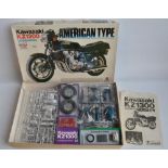 Nitto 1/8 scale Kawasaki KZ1300 American Type highly detailed plastic motorcycle model kit, all