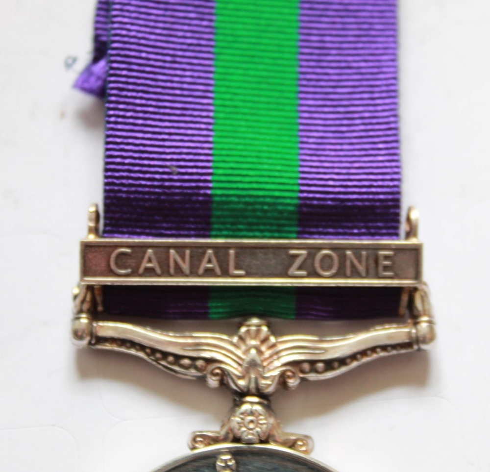 General Service Medal with Canal Zone Clasp. To 4114794 Air craftsman1 A.R. Hawkins. R.A.F. - Image 3 of 3