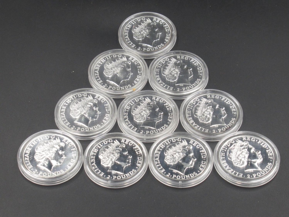 Royal Mint - 10 2015 Year of the Sheep 1oz silver coins, all encapsulated - Image 2 of 2