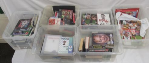 Large collection of Rugby books, programmes, DVDS, etc. to inc. England 150 Years Collectors Edition