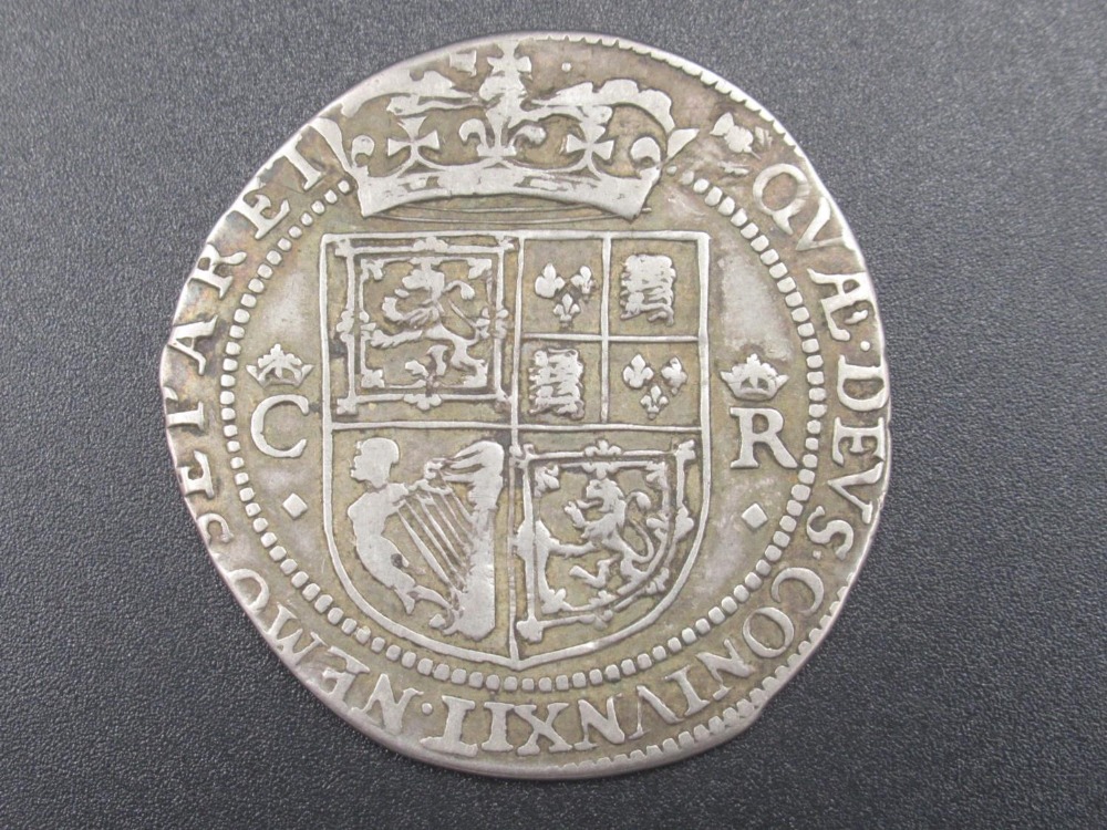 Charles I Scottish 12 pence, with bust facing left, reverse with crowned C & R beside shield