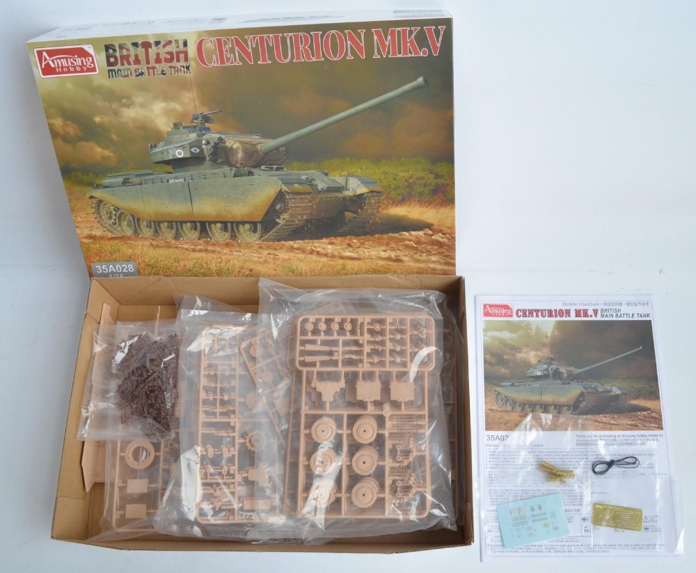 Ten unbuilt 1/35 post war British tank and military vehicle plastic model kits from Amusing Hobby, - Image 2 of 8