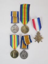 1914-15 Star, Victory Medal, 1914-18 Medal and wound medal. To 2175 Pte R.M. Gordon, Cheshire Regim