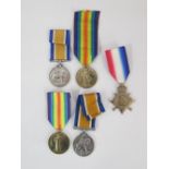 1914-15 Star, Victory Medal, 1914-18 Medal and wound medal. To 2175 Pte R.M. Gordon, Cheshire Regim