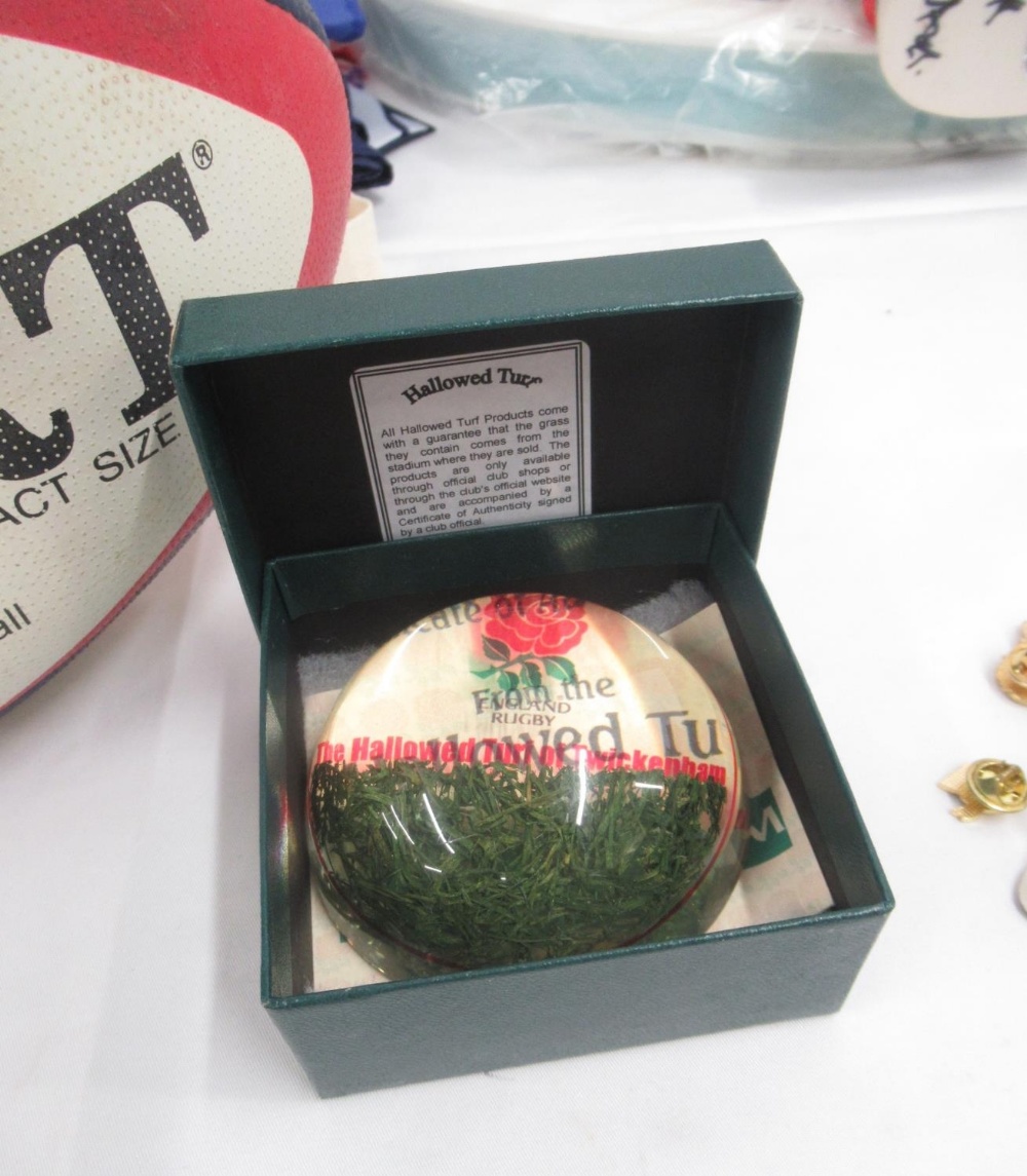 Collection of Rugby memorabilia to inc. Neil Jenkins Ltd Ed. 691/100 World of Groggs figure signed - Image 6 of 12