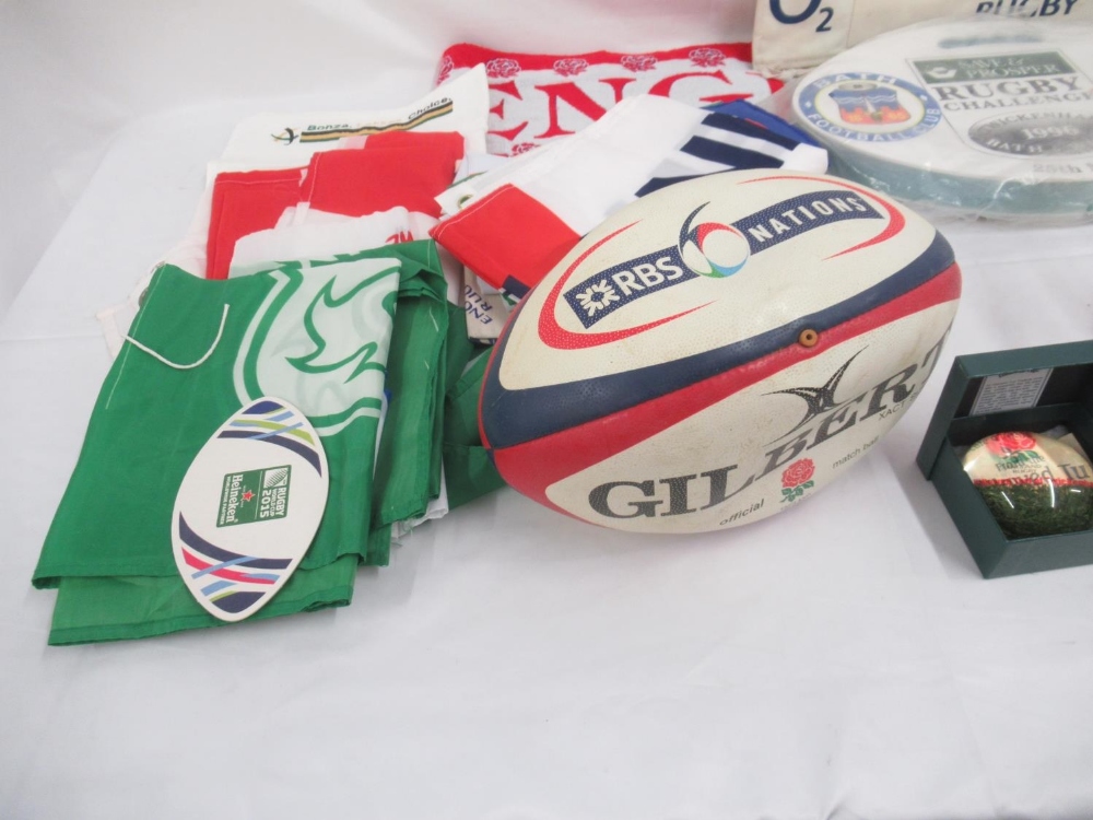 Collection of Rugby memorabilia to inc. Neil Jenkins Ltd Ed. 691/100 World of Groggs figure signed - Image 12 of 12