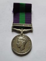 General Service Medal with Palestine 1945-48. To 7023155 Driver J.C. Coughland. Royal Signal corps.