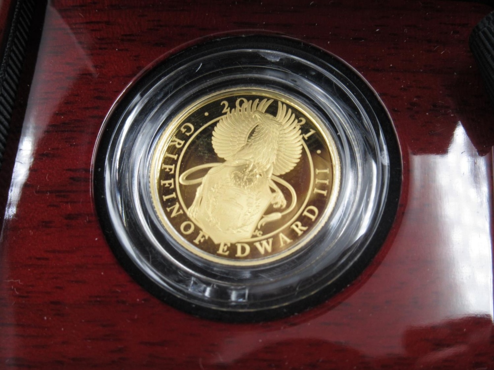 The Royal Mint - The Queen's Beasts: The Griffin of Edward III 2021 UK Quarter-Ounce Gold Proof £ - Image 2 of 4