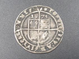 Elizabeth I coin, silver hammered sixpence 1575