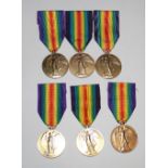 Six Victory Medals To: 7084 Pte C Tarrant. Oxford & Bucks Light Infantry. (Old Contemptible)