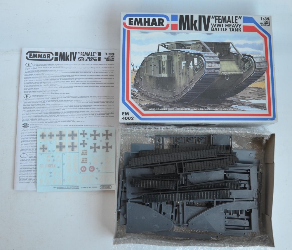Four unbuilt 1/35 scale WW1 British tank plastic model kits from Emhar, 3 still factory sealed to - Image 2 of 3