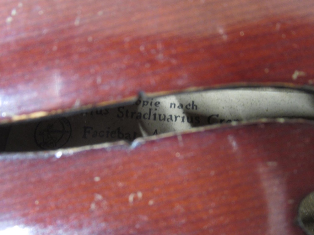 Two violins bearing the replica 'Antonius Stradivarius Cremonenfis Faciebatv Anno 1726' sticker, - Image 3 of 7