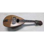 Eight string Mandolin, with label for Boston Music School, L62cm