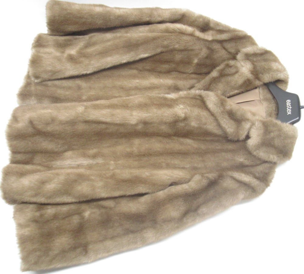 Real pannofix from Hungary dark brown fur coat, medium brown rabbit hair fur coat, peach coloured - Image 4 of 5