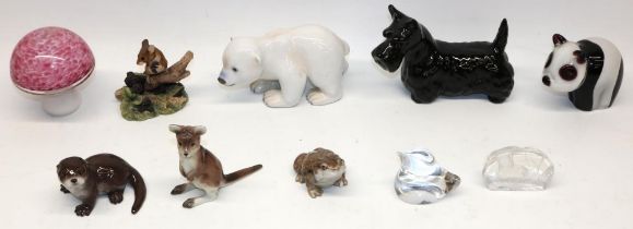 Various collectables, incl. Bing and Grondahl animals, Border Fine Arts Wood Mouse, Beswick