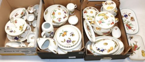 Large collection of Royal Worcester Evesham pattern tableware, incl. cake stand, jugs, dishes,