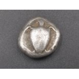 Aegina silver stater, obv. Sea-tortoise (Chelone Caouana) or common loggerhead turtle, rev. Incuse