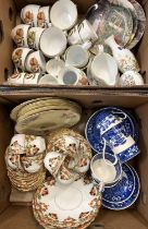 Royal Worcester Evesham dinner and tea ware; Copeland Spode's Tower blue and white tea ware;
