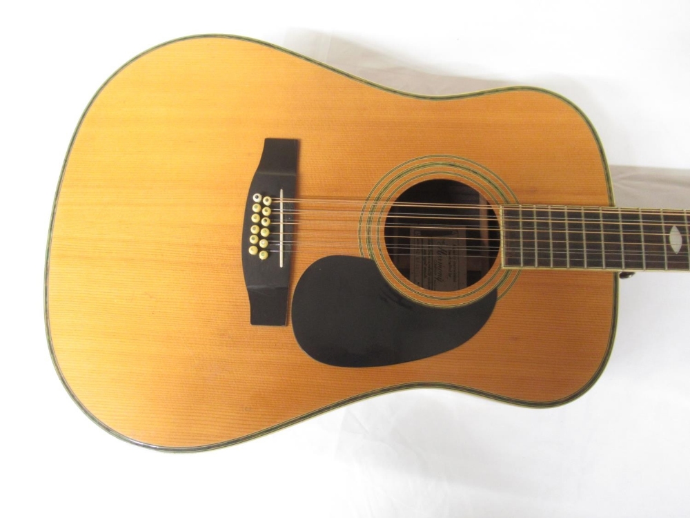 Harmony Model no. H 6860-12, 12 string acoustic guitar, lacking 1 string (Victor Brox collection) - Image 5 of 7