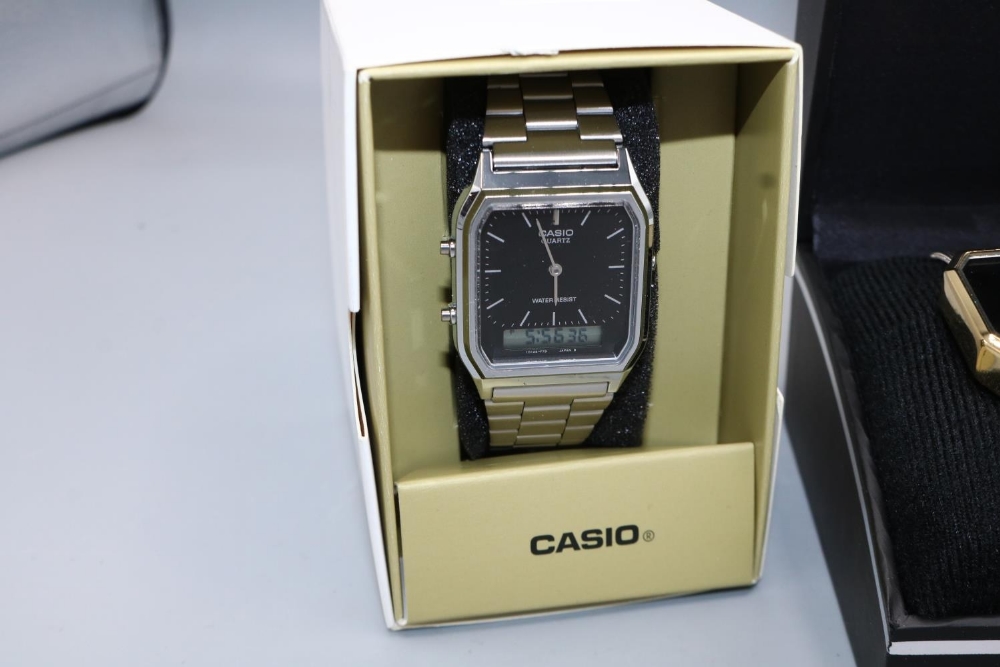 Casio AQ-230A Ani Digi stainless steel wristwatch, W30.4mm and Sekonda gold plated and stainless - Image 2 of 2