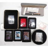 Collection of Zippo and other lighters, incl. Zippo '1935 Varga Girl' with tin, F1, Playboy,